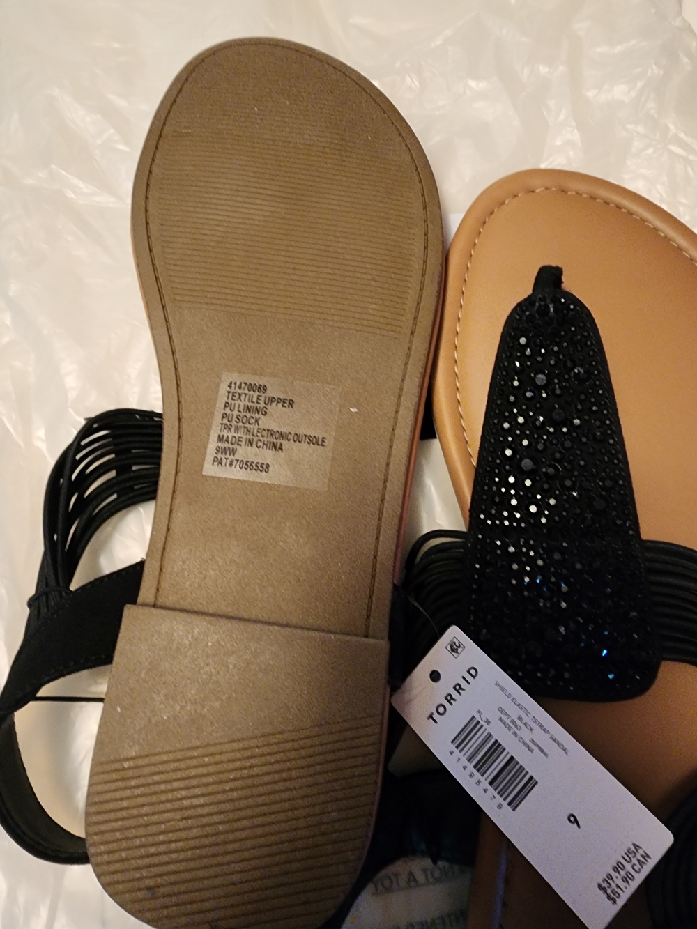 torrid Black Jeweled Slingback Sandals Sz 9 New - Picture 6 of 8